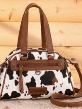 Wrangler Cow Print Satchel/crossbody Bag Brown NWT